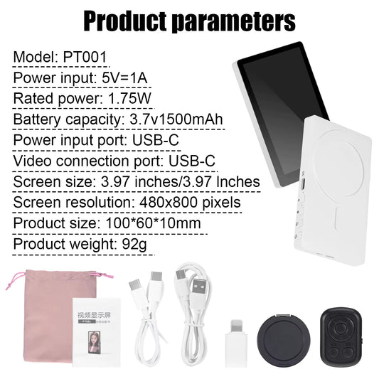 Elevate Your Selfie Game with the Wireless Magnetic Monitor Screen for Stunning Smartphone Vlogging and Live Streaming